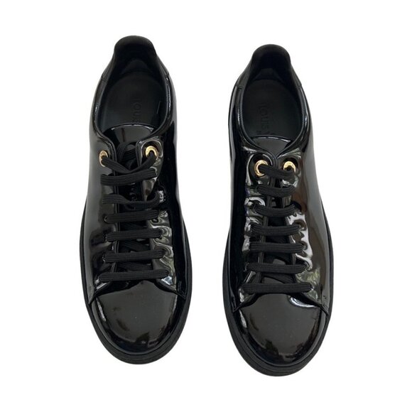 Louis Vuitton back patent leather frontrow sneakers size 37.5 - Picture 1 of 9